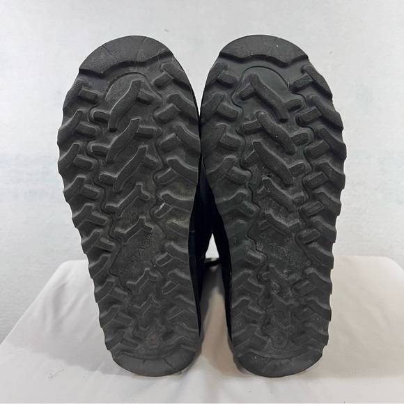 Bearpaw Boots Womens 9 Black Mid Calf Suede Faux Fur Trim Pull On Lace Up - Picture 8 of 10